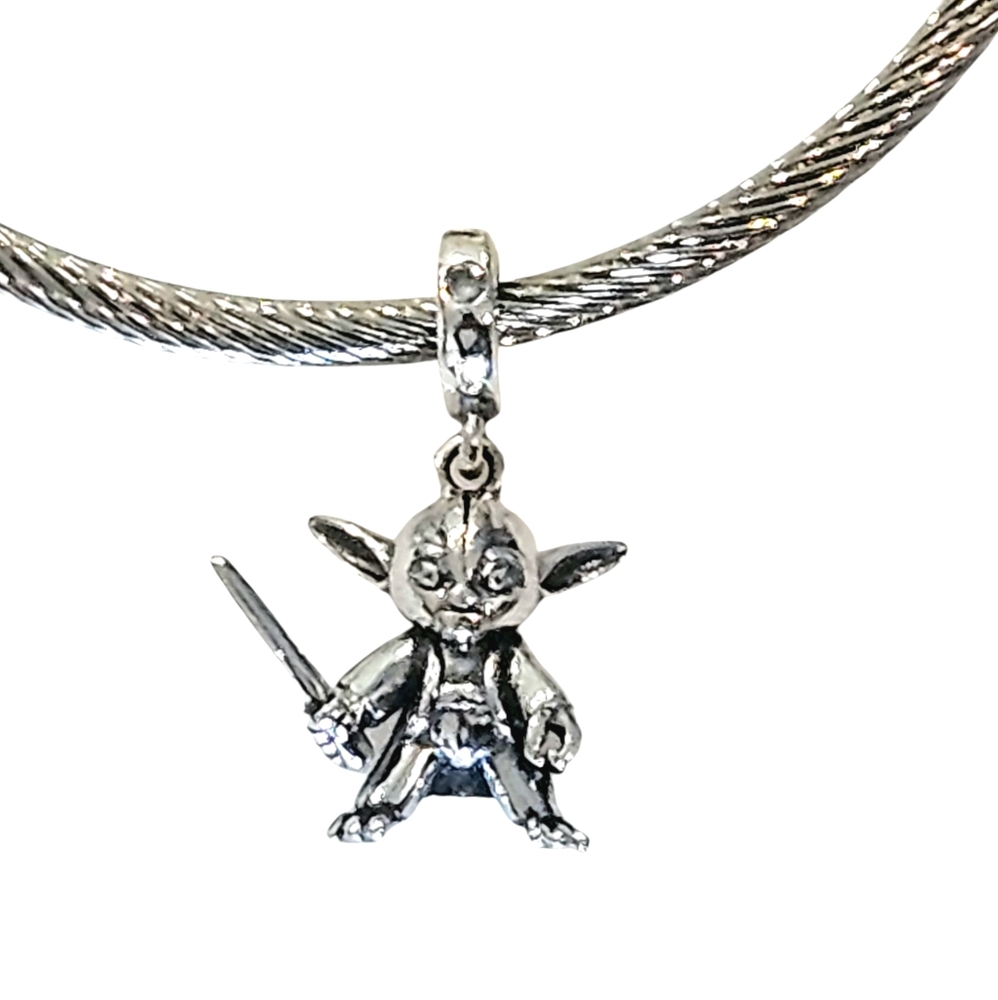 LINX Discontinued Star Wars Silver Yoda Dangle Bracelet Charm